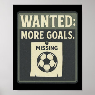 Gewilde Meer Doelen Voetbal Fan Retro Poster