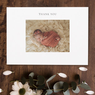Gewitte babyfoto met lijstje bedankkaartje bedankkaart