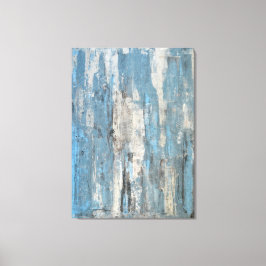 'Gewogen' Blauwe en grijze Abstracte kunst Canvas Afdruk
