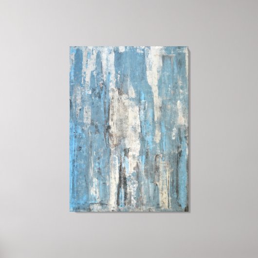 'Gewogen' Blauwe en grijze Abstracte kunst Canvas Afdruk (Voorkant)