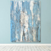 'Gewogen' Blauwe en grijze Abstracte kunst Canvas Afdruk (Insitu (Houten vloer))