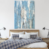 'Gewogen' Blauwe en grijze Abstracte kunst Canvas Afdruk (Insitu (Slaapkamer))