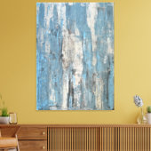 'Gewogen' Blauwe en grijze Abstracte kunst Canvas Afdruk (Insitu (Woonkamer))