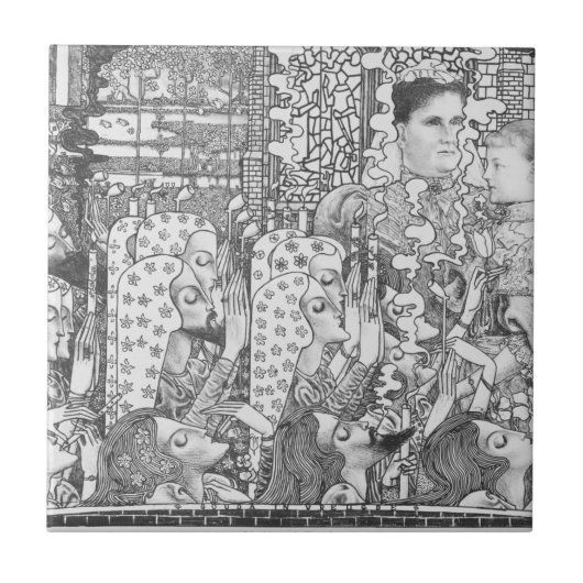 Gewogen Gouda 1897 Jan Toorop. Tegeltje (Voorkant)