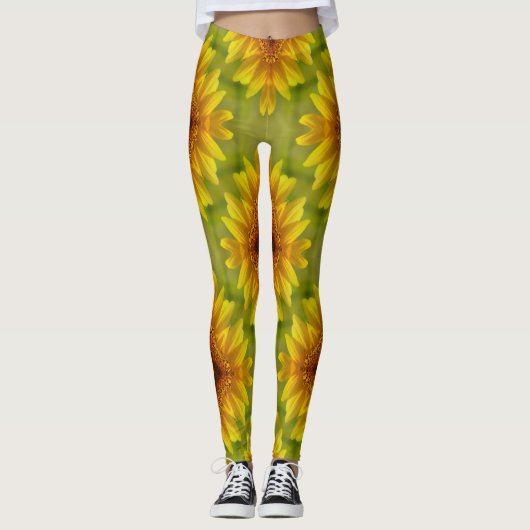 Gewogen zonnebloemen.... leggings (Voorkant)