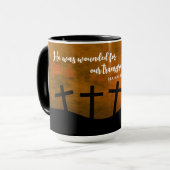 Gewond voor onze overtredingen mok (Voorkant links)