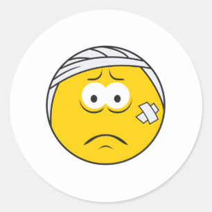 Gewonde Boo boo Gezicht Ronde Sticker
