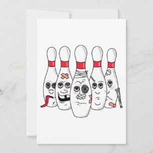 gewonde bowlingpennen cartoon