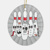 gewonde bowlingpennen cartoon keramisch ornament (Links)