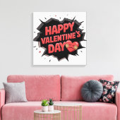 Gewonde hart - Happy Valentijn's Day Twist Design Canvas Afdruk (Insitu (Woonkamer))