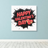 Gewonde hart - Happy Valentijn's Day Twist Design Canvas Afdruk (Insitu (Houten vloer))