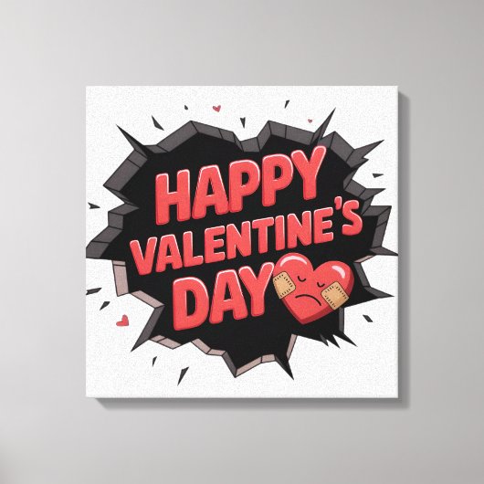 Gewonde hart - Happy Valentijn's Day Twist Design Canvas Afdruk (Voorkant)