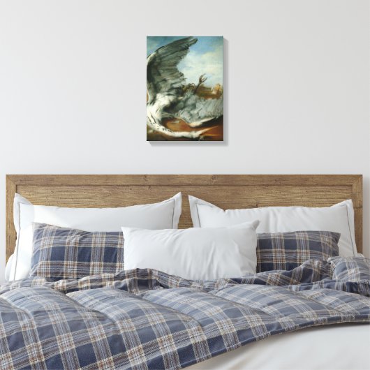 Gewonde Heron (door George Frederick Watts) Canvas Afdruk (Insitu (Slaapkamer))