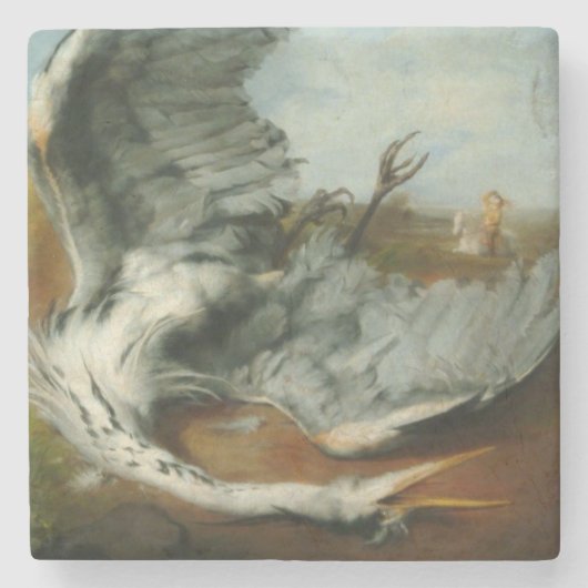 Gewonde Heron (door George Frederick Watts) Stenen Onderzetter (Voorkant)