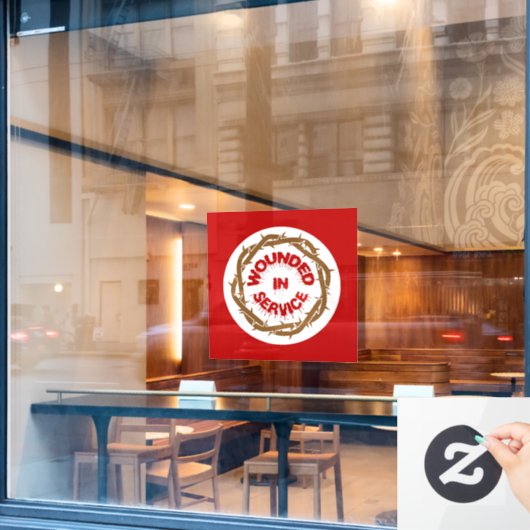 Gewonde in dienst raamsticker (Cafe Raam)