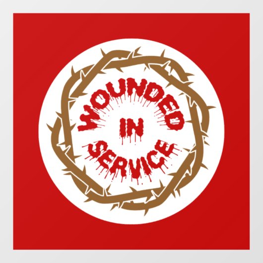 Gewonde in dienst raamsticker (Vel)