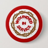 Gewonde in dienst ronde button 7,6 cm (Voorkant)