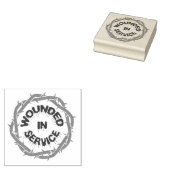 Gewonde in dienst rubberstempel (Gestempeld)