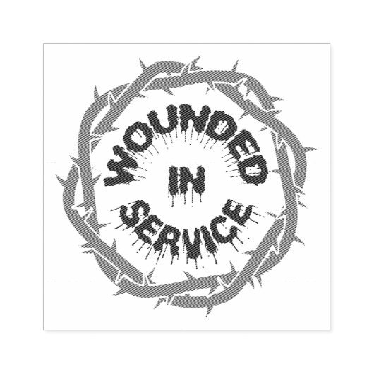 Gewonde in dienst rubberstempel (Afrduk)