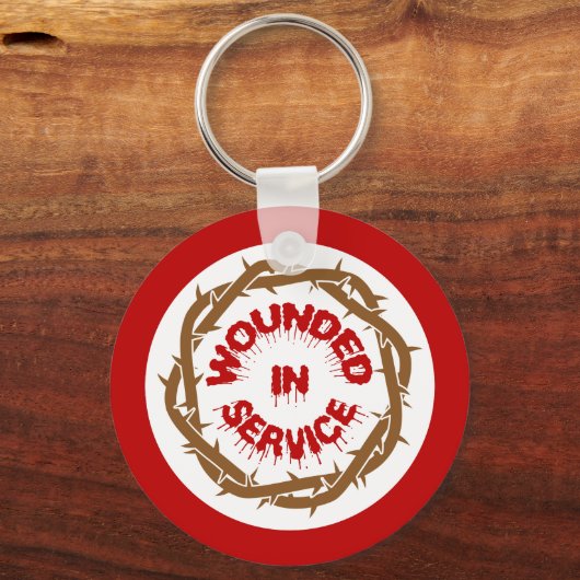 Gewonde in dienst sleutelhanger (Achterkant)
