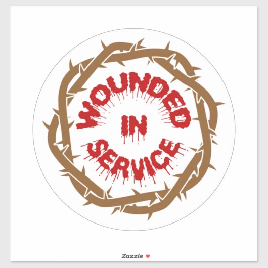 Gewonde in dienst sticker (Vel)