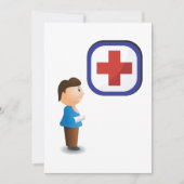 Gewonde Jongen met Arm Gips Medisch Kruis Kaart (Voorkant)