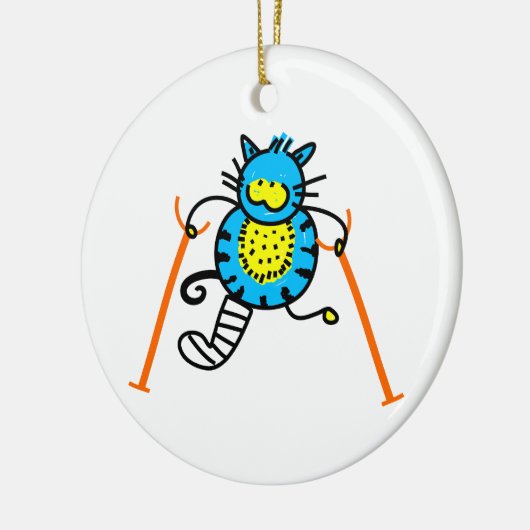 Gewonde kat keramisch ornament (Links)
