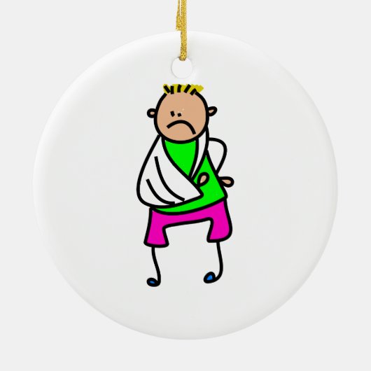 Gewonde Kind Keramisch Ornament (Achterkant)