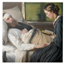 Gewonde krijger (door Elisabeth Jerichau-Baumann) Tegeltje