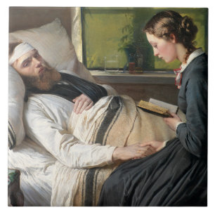 Gewonde krijger (door Elisabeth Jerichau-Baumann) Tegeltje