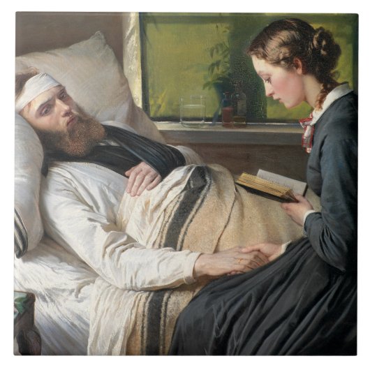 Gewonde krijger (door Elisabeth Jerichau-Baumann) Tegeltje (Voorkant)