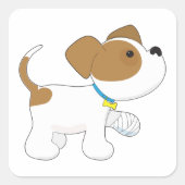 Gewonde puppy Dog Vierkante Sticker (Voorkant)
