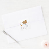 Gewonde puppy Dog Vierkante Sticker