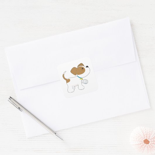 Gewonde puppy Dog Vierkante Sticker