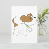 Gewonde puppy hond met verbonden poot kaart (Staand voorkant)
