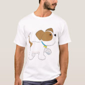 Gewonde puppy hond met verbonden poot t-shirt (Voorkant)