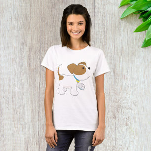 Gewonde puppy hond met verbonden poot t-shirt
