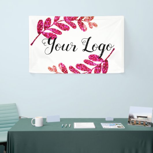 gewone aangepaste blauwe paarse zwarte bladeren vo spandoek (Beurs)