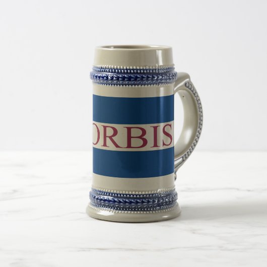 Gewone Blauwe Rand Sciorbis Logo Bierpul (Voorkant rechts)