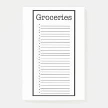 Gewone boodschappenlijst Post-it-briefjes