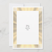 Gewone bruiloft met gouden rand kaart (Achterkant)