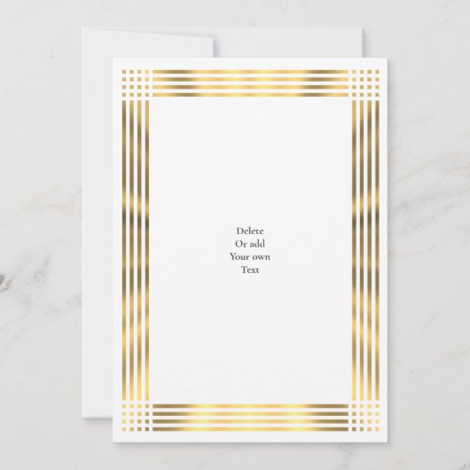 Gewone bruiloft met gouden rand kaart (Achterkant)