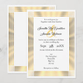 Gewone bruiloft met gouden rand kaart (Voorkant / Achterkant)