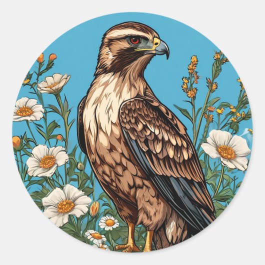 Gewone buizerd Vogel Natuur Liefhebber Cadeau Ronde Sticker (Voorkant)