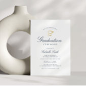 gewone ceremonie voor blauw en wit afstuderen kaart