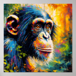 GEWONE CHIMPANSEE 9 POSTER