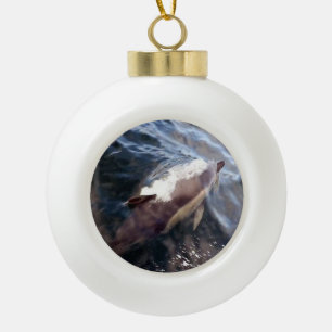 Gewone dolfijn Oceaangolf Winterse Taferelen Keramische Bal Ornament