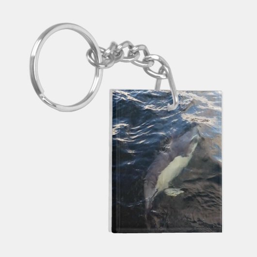 Gewone dolfijnen zwemmen sleutelhanger (Voorkant Links)