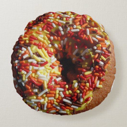 Gewone doughnut met sproinkles rond kussen (Voorkant)