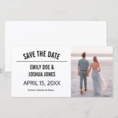 gewone eenvoudige bewaar de datum bruiloft aangepa save the date (Voorkant / Achterkant)